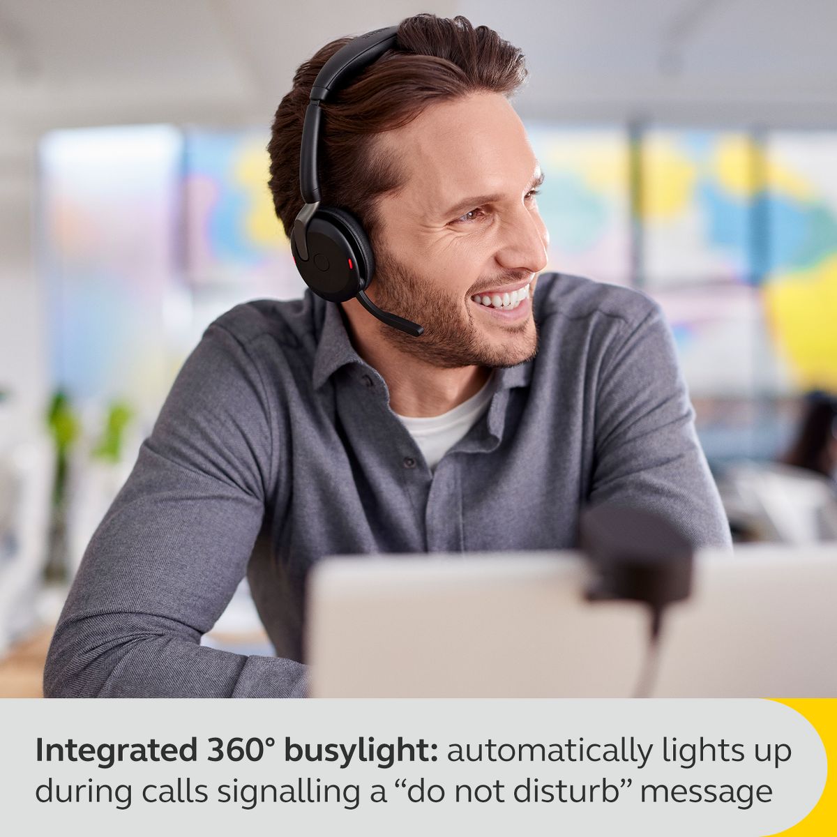 Jabra Evolve2 65 Flex - USB-A UC Stereo (Wireless Charging) Wireless Headset / Music Headphones - thumbnail 4