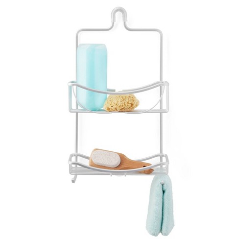 Better Living Products 13213 ASTRA 2 Tier Aluminum Shower Organizer with Hooks 