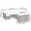 vidaXL 10 Piece Patio Sofa Set with Cushions - Brown and Red With Table - 3 of 4