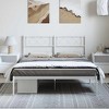vidaXL Metal Bed Frame without Mattress with Headboard White Queen - 3 of 4