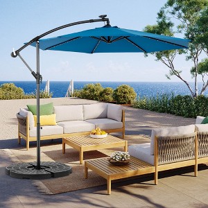Sapphtopaz 10Ft Outdoor Umbrella Waterproof Sun Shades Cantilever Umbrellas with Crank and Cross Base for Garden, Pool, Backyard, Patio - 1 of 4