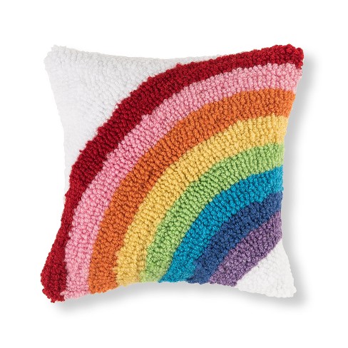 Rainbow Smiley Face Round Hook Pillow - Little Color Company