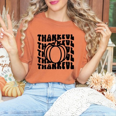 Simply Sage Market Stacked Thankful Pumpkin Garment Dyed Tee