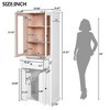 Gulches 67.2" Tall Bathroom Storage Cabinet - Freestanding Linen Tower with Tempered Glass Doors, Adjustable Shelves & Drawer, Soft-Close Design - 3 of 4