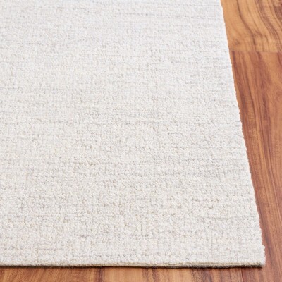 Ivory Hand Tufted Wool Rectangular Area Rug 5' x 8'