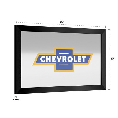 Chevrolet Super Service Black Framed Rectangular Wall Mirror