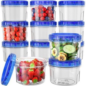Freezer Storage Containers, 6 Pack 16 Oz Airtight Plastic with Twist Lids - 1 of 4