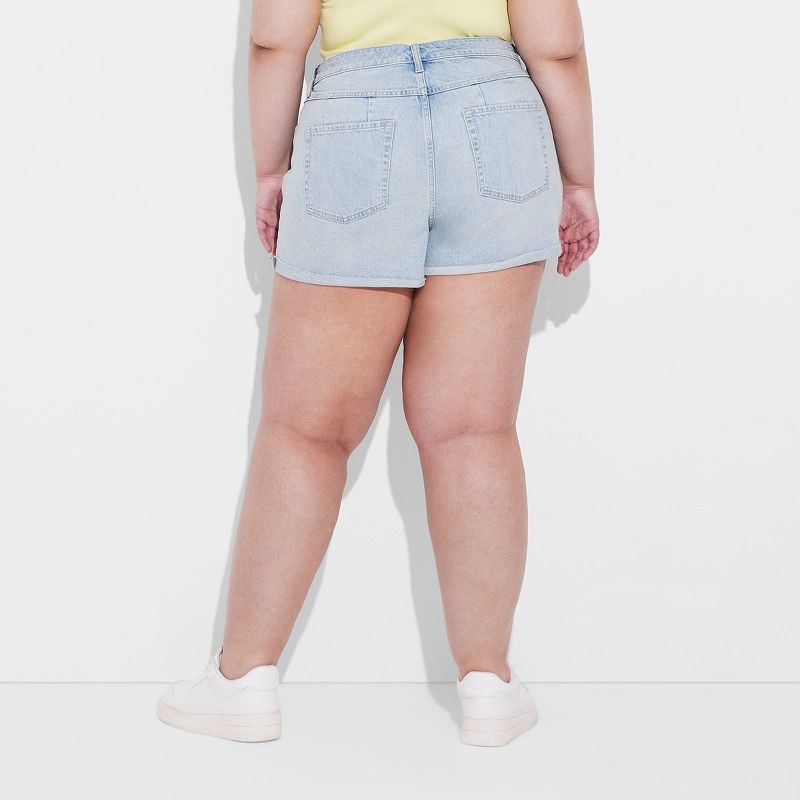 Women's High-Rise Curvy Rolled Cuff Jean Shorts - Wild Fable™, 4 of 5
