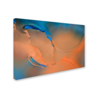 Trademark Fine Art -Cora Niele 'Blue and Orange Flow' Canvas Art