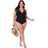 Agnes Orinda Women's Plus Size Two Piece Halter Swimdress Bathing Suits with Bottom Beach Bikini Sets - 3 of 4
