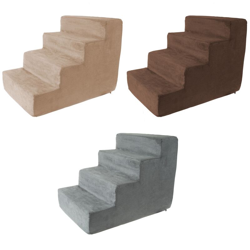 Pet Adobe 4-Step Stairs for Dogs and Cats - High-Density Foam, Gray, 5 of 7