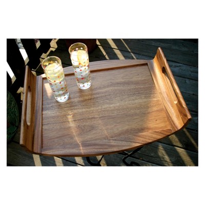Acacia Wood Reversible Serving and Bed Tray with Handles