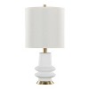 LumiSource (Set of 2) Lloyd 26" Contemporary Table Lamps Sanded Matte White Polyresin, Modern Brass and White Linen Shade - 2 of 4