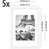 Americanflat 8x12 Picture Frame in White - Displays 6x8 With Mat and 8x12 Without Mat - Set of 5 Frames with Sawtooth Hanging Hardware - 2 of 4