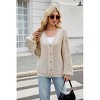 Womens Fall Chunky Knit Cardigan Sweaters Casual Button Down Jackets Long Sleeve Oversized Open Front Coats - 3 of 4