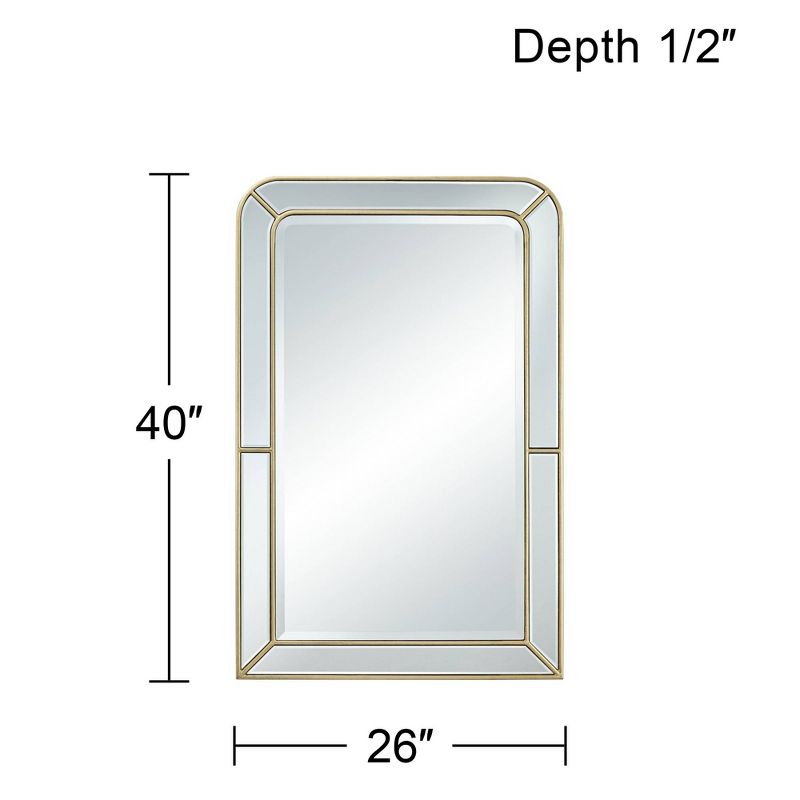 Possini Euro Design Rectangular Vanity Wall Mirror Modern Glam Beveled Edge Shiny Silver Leaf Frame 26" Wide for Bathroom Bedroom Living Family Room, 4 of 8