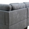 GlasFlength Sectional Sofas with Ottoman, Modern Large Modular Sectional Couch for Living Room, L Shape Upholstered Couch, Gray, 97"*66.5"*33" - 4 of 4