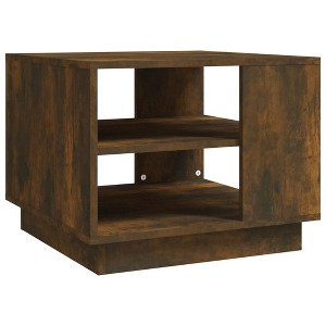 vidaXL Coffee Table Smoked Oak 21.7"x21.7"x16.9" Engineered Wood - 1 of 4