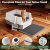 Stainless Steel Cat Litter Box with Dual Filter, High Sides, 18L Capacity for Kittens, Ferrets, Rabbits & Small Pets - 3 of 4