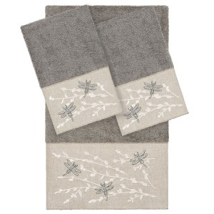 Linum Home Textiles 100% Turkish Cotton BRAELYN Embellished Towel Set - 1 of 2