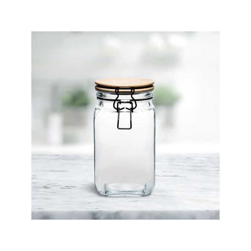 Amici Home Acadia Glass Canister with Wood Lid & Hermetic Seal,, Airtight Lock Lids for Kitchen & Pantry Storage, 2 of 4