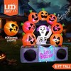 Joyfy 6FT Tall Halloween Inflatable Outdoor Decoration, Inflatable Skeleton Pumpkins with Colorful LEDs and Music for Halloween Yard Garden Lawn Decor - 2 of 4