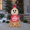 Gemmy Christmas Inflatable Dog with Santa Paws Sign, 5 ft Tall, Multi - 2 of 4