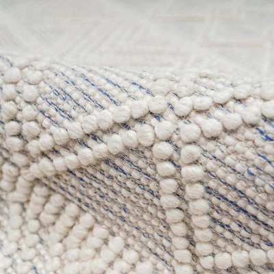 Ginter Blue and White Handmade Wool 5' x 7'6" Area Rug