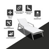 LeisureMod Marlin Patio Sling Chaise Lounge Chair With Arms in Grey Aluminum, Black - 3 of 4