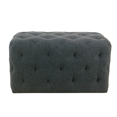 Pin Tufted Ottoman Dark Blue - HomePop