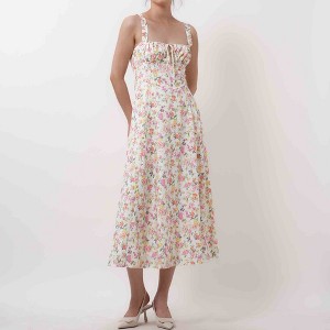 Women's Elegant Pleated Midi Dress - Sleeveless Slim Fit Cocktail Dress with Lining Cherie Code - 1 of 4