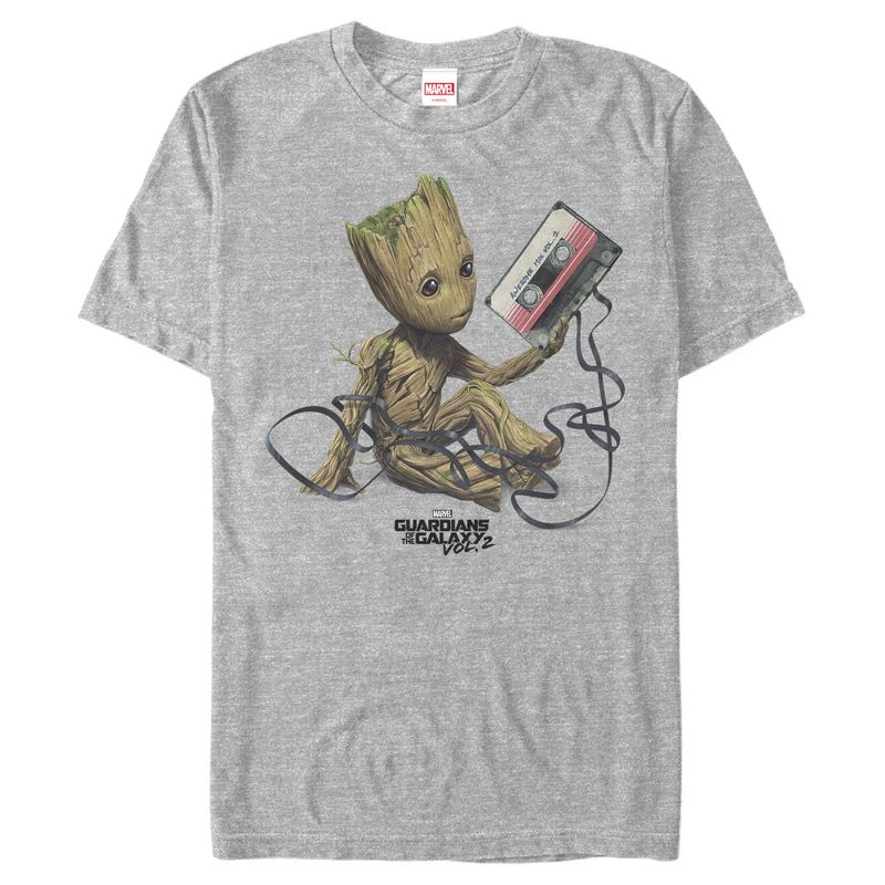 Men's Marvel Guardians Of The Galaxy Vol. 2 Groot Tape Portrait T-Shirt, 1 of 6