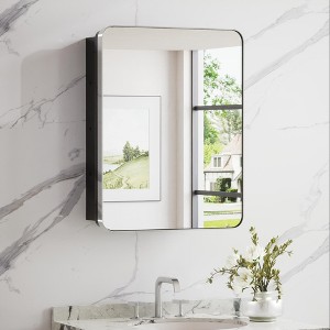 Keonjinn Metal Framed Rectangular Framed Recessed/Surface Mount Medicine Cabinet with Mirror - 1 of 4