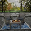 5x7 Geometric Hand Woven Indoor/Outdoor Rug Dusty Blue - National Tree Company - 2 of 3
