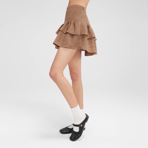 Women's Plaid Ruffle Mini Skirt - Wild Fable™ - 1 of 4