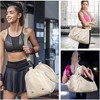 MaseiKar Womens Gym Tote Duffle Bag with Wet Pocket & Shoe Compartment, Ideal for Travel, Swimming, Sports Duffel Overnight,Dance, Ballet,Beige - 2 of 4