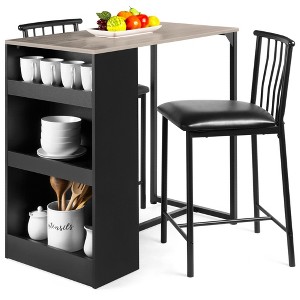 Best Choice Products 3-Piece Wooden Counter Height Dining Table Set for Kitchen, Dining Room w/ Storage - 1 of 4