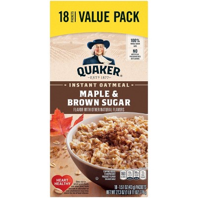 Quaker Instant Oatmeal Maple & Brown Sugar 18 Packets