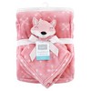 Hudson Baby Infant Girl Plush Blanket with Security Blanket, Fox, One Size - 2 of 4