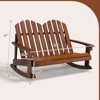 Infans 2 Person Kid Adirondack Rocking Chair Outdoor Backrest Armrest Solid Wood Coffee - 2 of 4