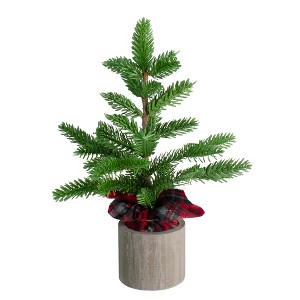 Northlight 16" Unlit Artificial Christmas Tree Medium Pine in Pot - 1 of 4