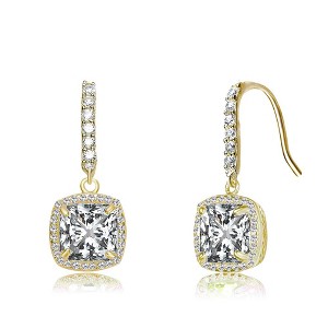 Elegant asscher-cut square cubic zirconia drop earrings for a dazzling and sophisticated look - 1 of 2