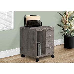 NicBex Modern File Cabinet with Wheels,Vertical Filing Cabinets with 2 Drawers and Open Shelf,Office Cabinet for Home, Office,White/Taupe - 1 of 4