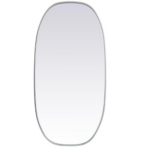 Elegant Lighting Metal Frame Oval Mirror 24x48 Inch in Silver - 1 of 4
