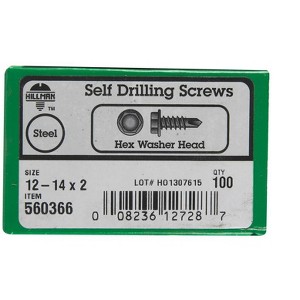Hillman No. 12-14 X 2 in. L Hex Hex Washer Head Sheet Metal Screws 100 pk - 1 of 1