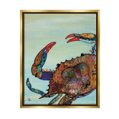 Stupell Industries Colorful Crab on Sand Aquatic Animal Painting