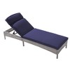 Sonkuki Patio Lounge Chaise Chair with Gray Wicker Weather-Resistant Chair - 2 of 4