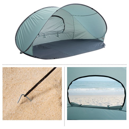 Beach Tent Sun Shade Family Beach Canopy with UPF50+ UV Protection Pop Up  Sun Shelter for Beach Fishing Backyard Camping