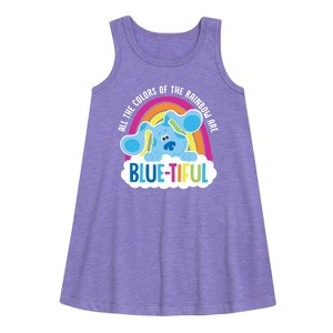Girls' - Blue's Clues & You! - All The Colors Of The Rainbow Are Beautiful Graphic Sleeveless Aline Dress - 1 of 3
