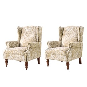 Jeffrey Traditional Nailhead Trim Armchair with Solid Legs Set of 2|HULALA HOME - 1 of 4